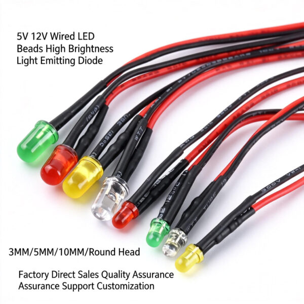 5V 12V Wired LED Beads High Brightness Light Emitting Diode